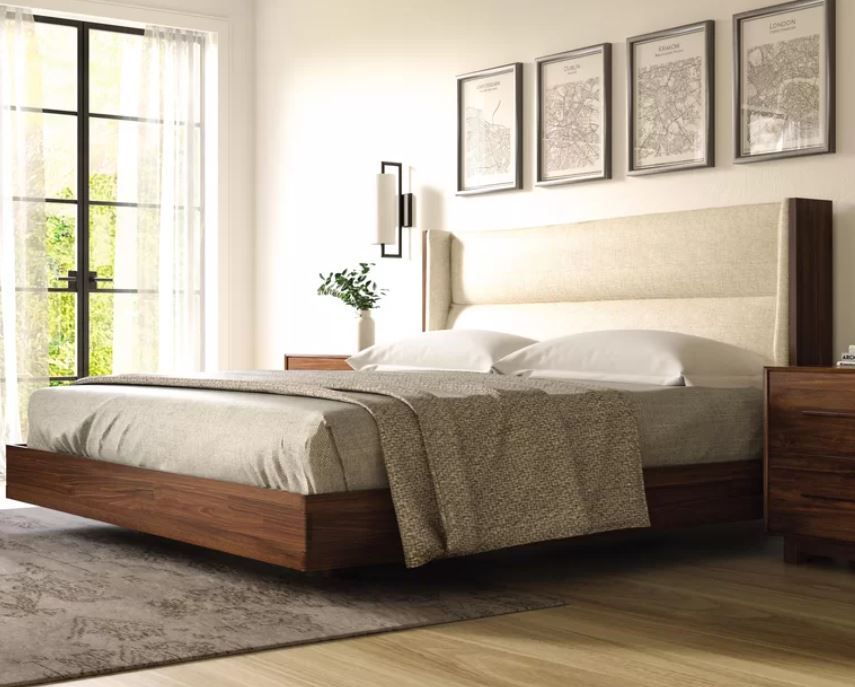 Sloane Solid Wood and Upholstered Platform Bed-King thumbnail 2