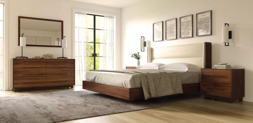 Sloane Solid Wood and Upholstered Platform Bed-King thumbnail 3