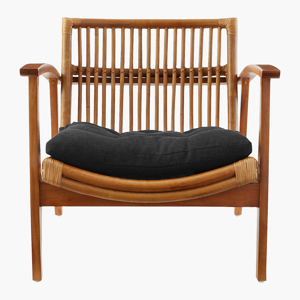 Noelie Rattan Lounge Chair with Black Cushion thumbnail 3