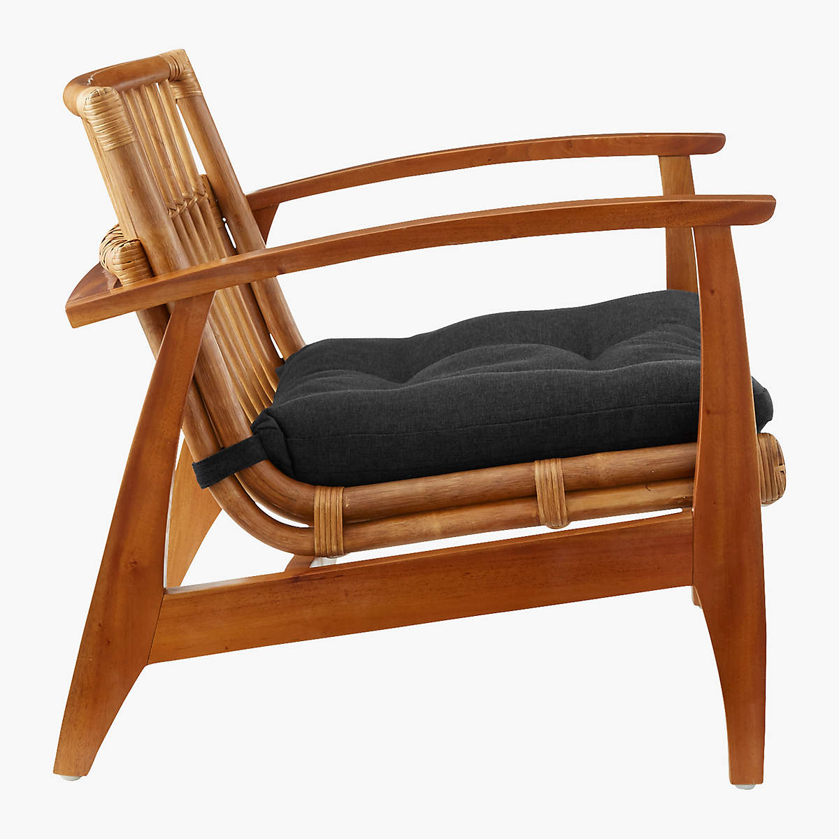 Noelie Rattan Lounge Chair with Black Cushion thumbnail 4