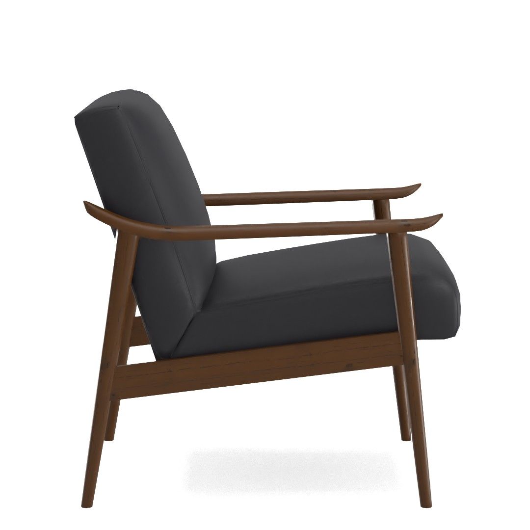 Mid Century Leather Show Wood Chair thumbnail 2