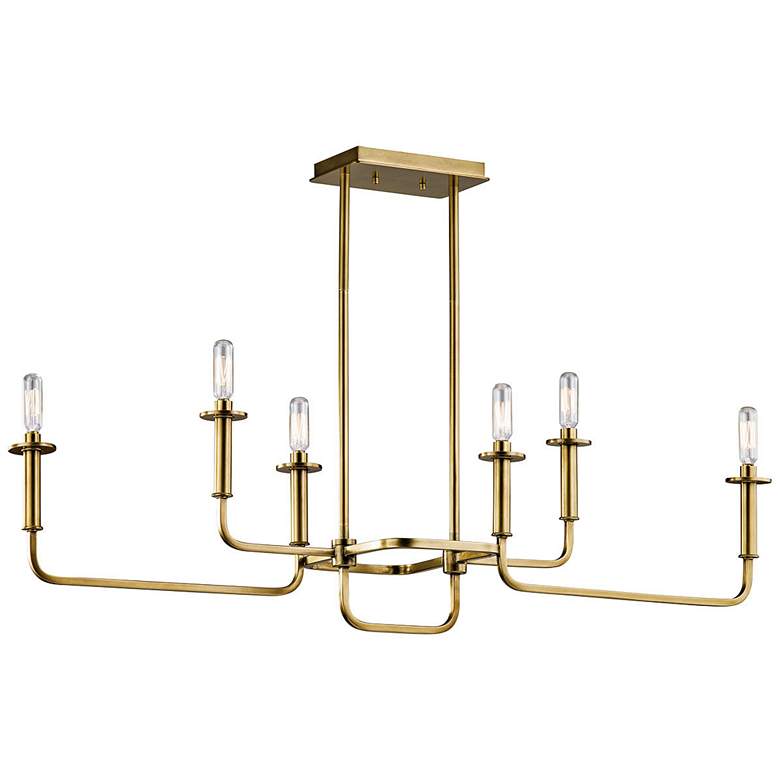 Kichler Alden Brass Light Linear Chandelier thumbnail 2