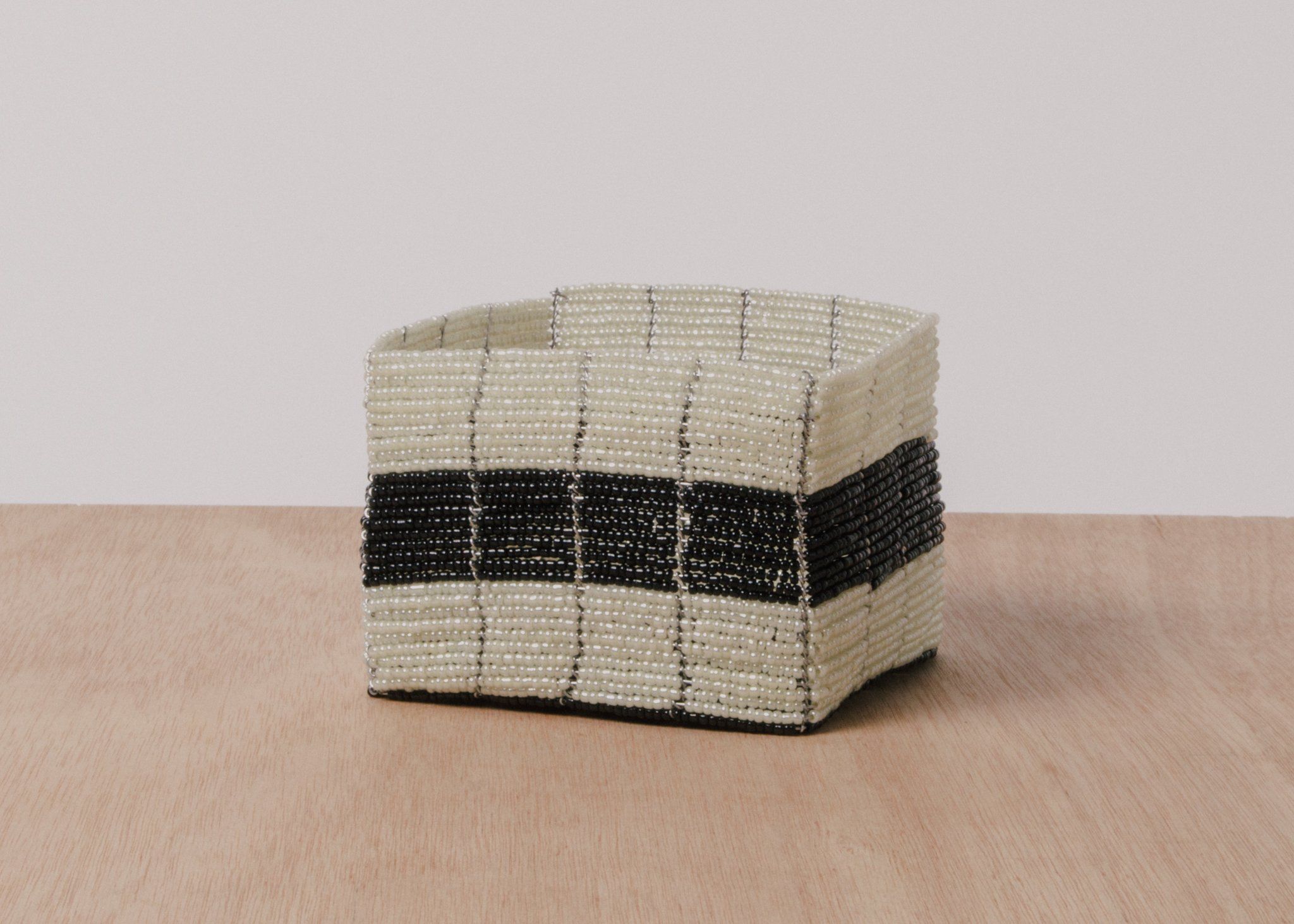 Beaded Black and Pearled White Catch All II thumbnail 2