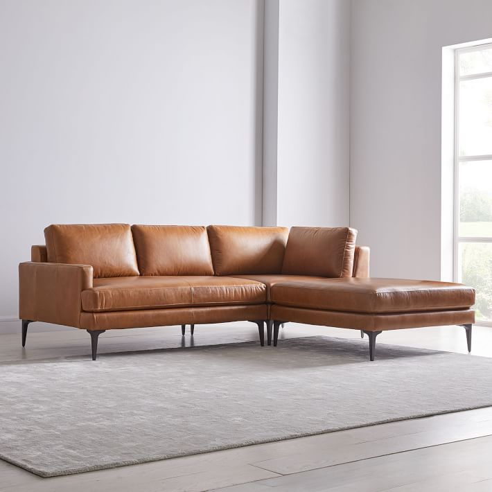 Andes Leather Chaise Sectional thumbnail 2