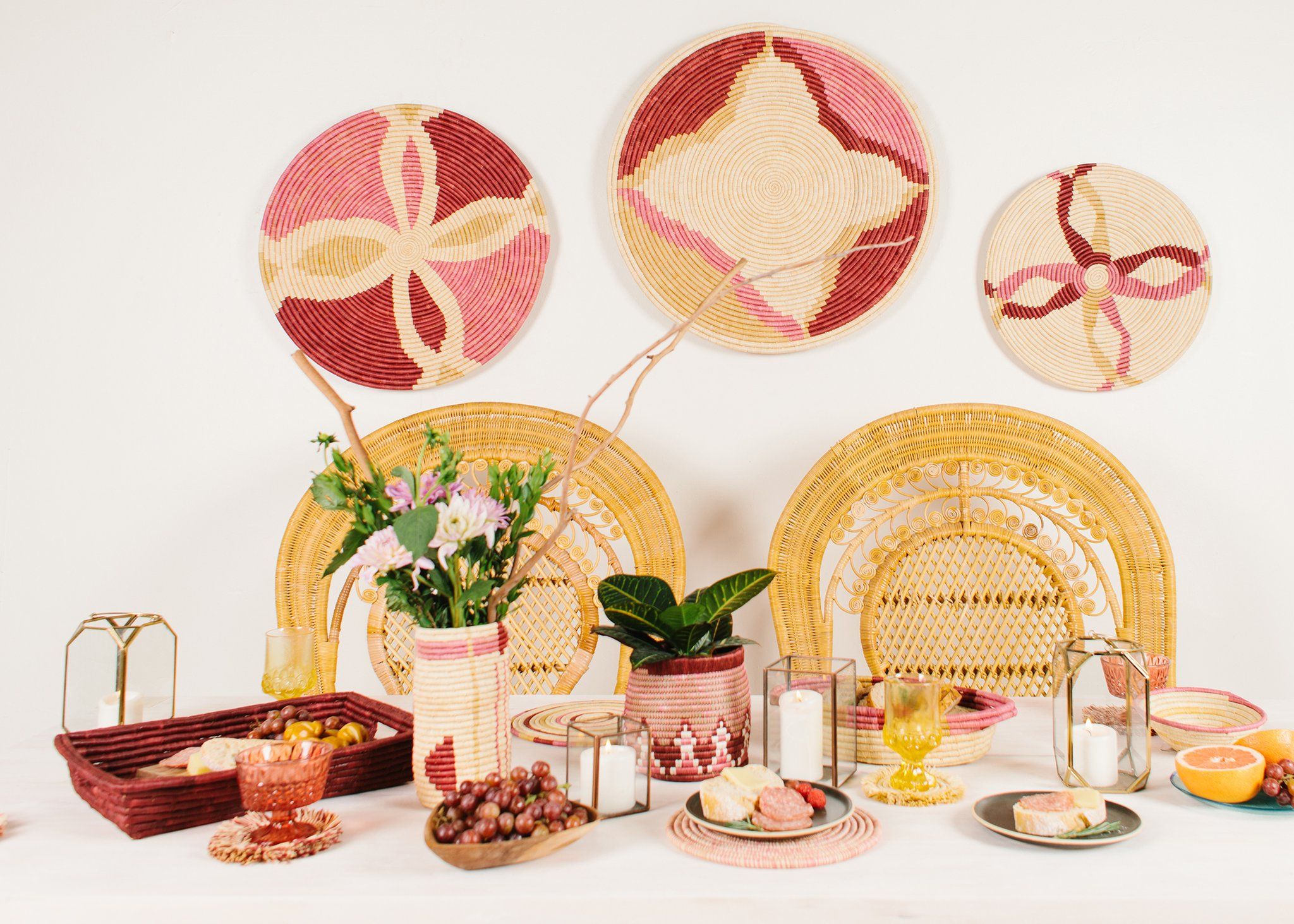 Berry Raffia Tray thumbnail 2