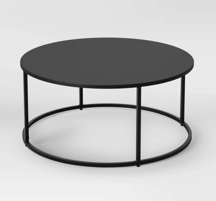 Glasgow Round Metal Coffee Table Black thumbnail 3