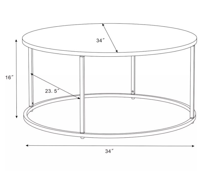 Glasgow Round Metal Coffee Table Black thumbnail 4