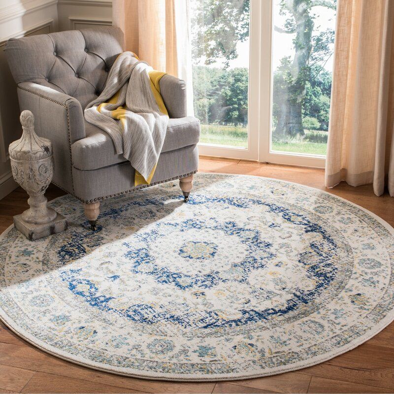 Elson Oriental Ivory/Blue Area Rug-6'7"x6'7" thumbnail 2