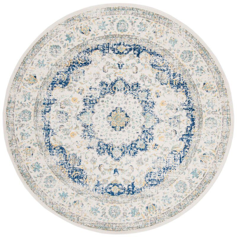 Elson Oriental Ivory/Blue Area Rug-6'7"x6'7" thumbnail 3