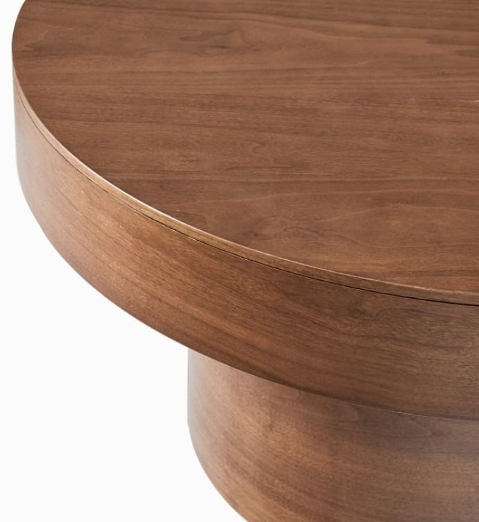 Volume Round Pedestal Coffee Table Wood thumbnail 3