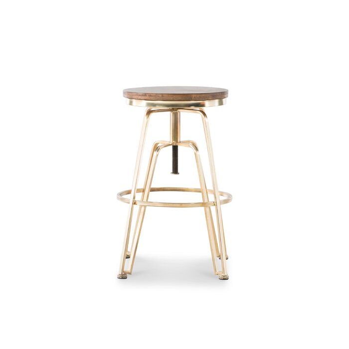 Maureen Swivel Solid Wood Adjustable Height Bar Stool thumbnail 3