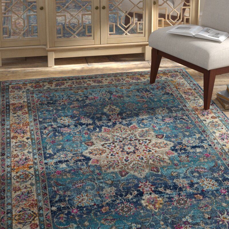 Lowndes Oriental Blue Area Rug thumbnail 3