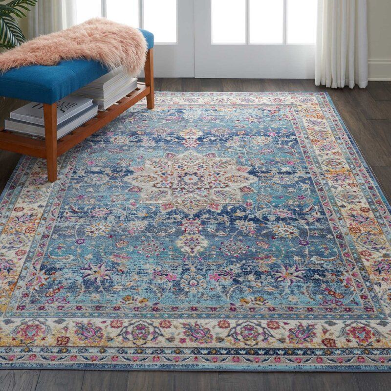 Lowndes Oriental Blue Area Rug thumbnail 4