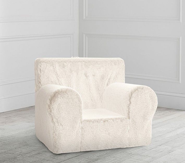Ivory Faux Fur Anywhere Chair Regular thumbnail 4