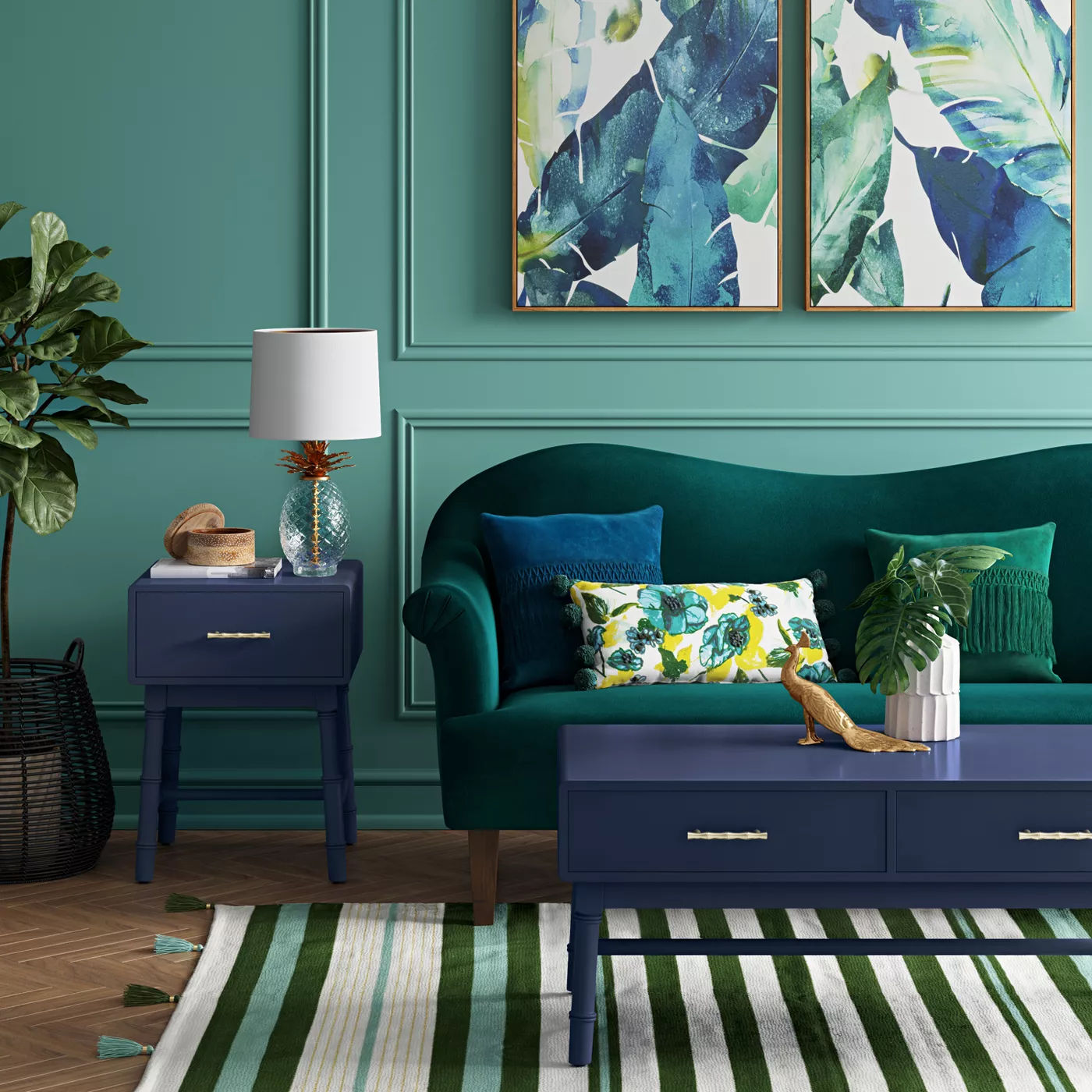 Oslari Painted Accent Table thumbnail 3