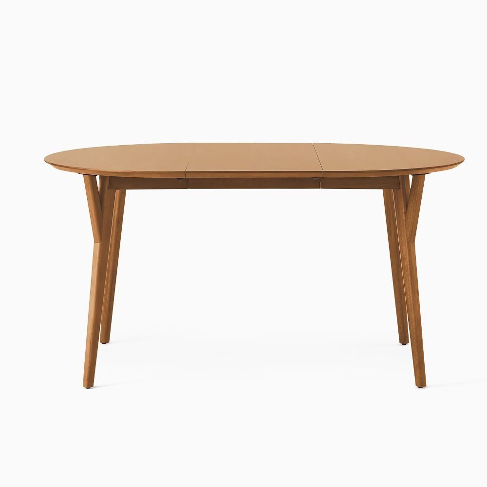 Mid Century Rounded Expandable Dining Table thumbnail 3