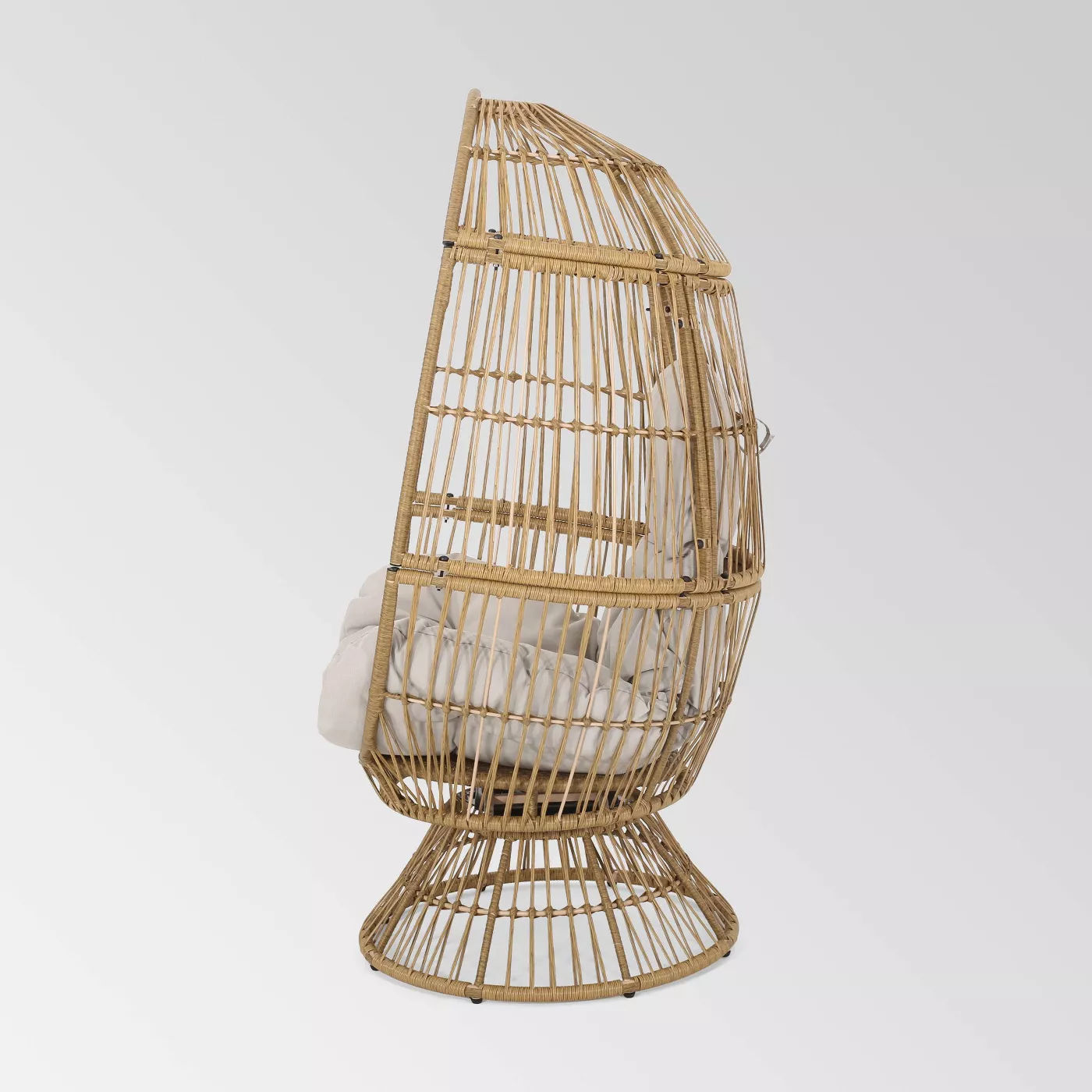 Pintan Wicker Swivel Egg Chair Christopher Knight Home thumbnail 3