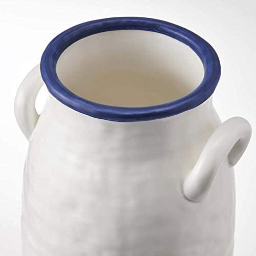 IKEA Godtagbar Vase Ceramic White Blue thumbnail 2