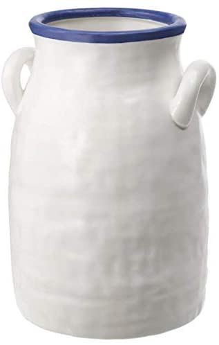 IKEA Godtagbar Vase Ceramic White Blue thumbnail 3