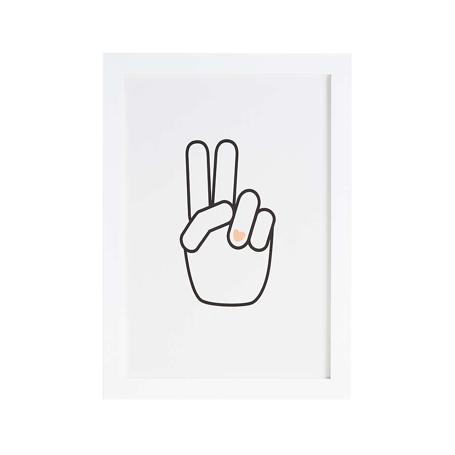 Peace Hand Heart Framed Wall Art thumbnail 3