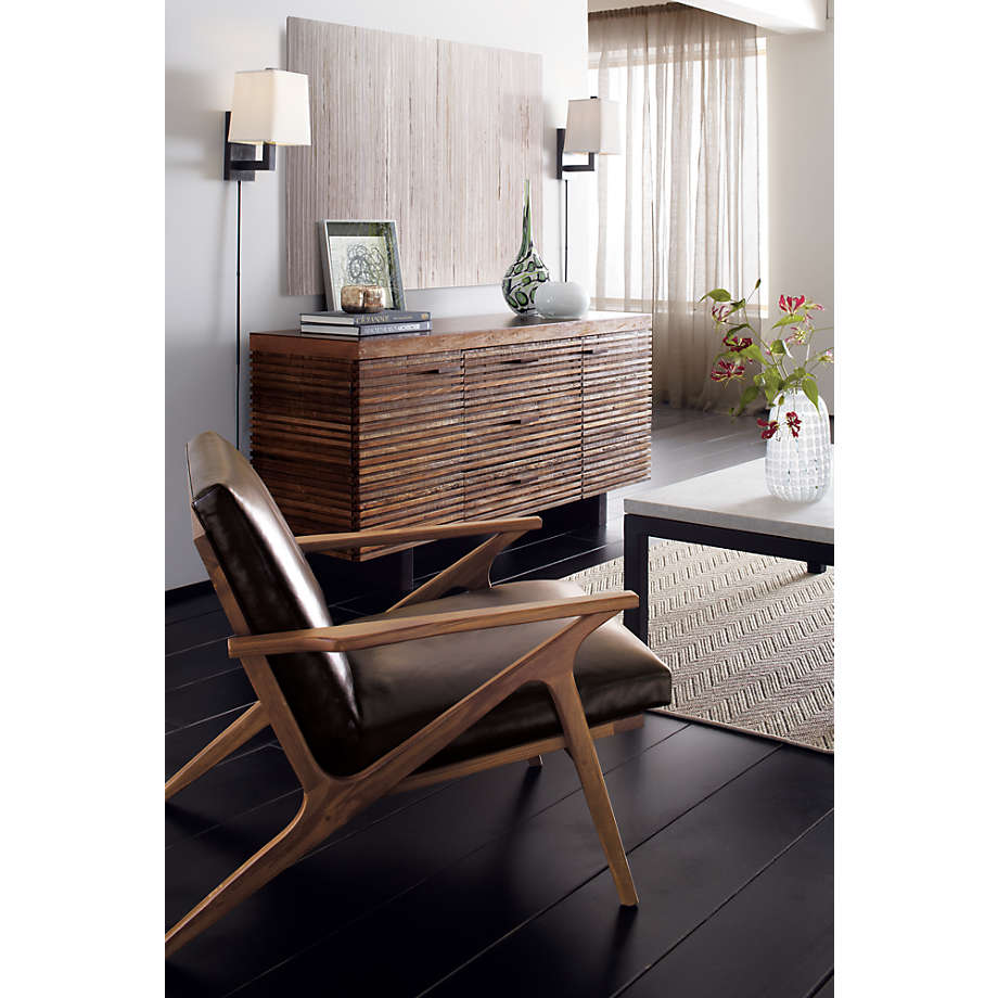 Cavett Leather Wood Frame Chair thumbnail 2