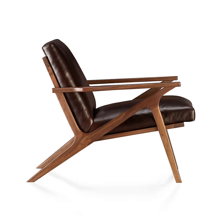 Cavett Leather Wood Frame Chair thumbnail 5
