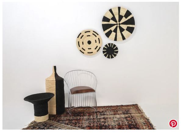 27 Extra Large Nyota Black Woven Wall Art Plate thumbnail 4
