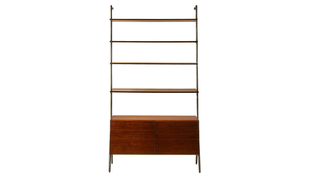 JAXON WOOD AND LEATHER BOOKCASE thumbnail 3
