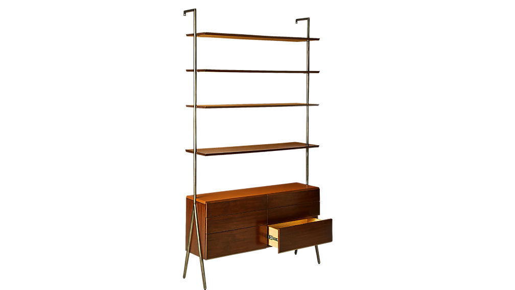 JAXON WOOD AND LEATHER BOOKCASE thumbnail 5