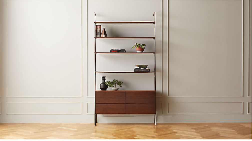 JAXON WOOD AND LEATHER BOOKCASE thumbnail 8