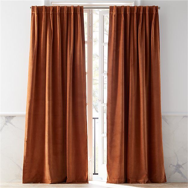 VELVET COPPER CURTAIN PANEL thumbnail 2