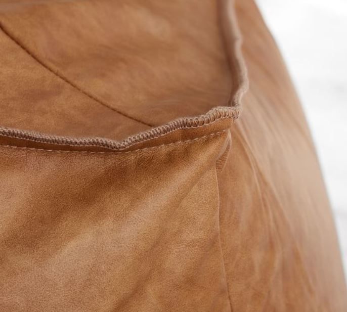 Faux Leather Caramel Modern Bean Bag Lounger thumbnail 2