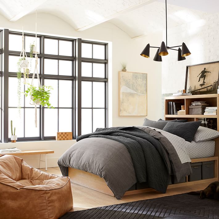 Faux Leather Caramel Modern Bean Bag Lounger thumbnail 7