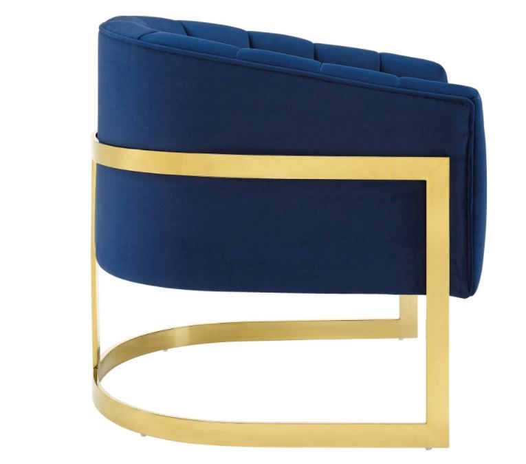 Esteem Vertical Channel Tufted Performance Velvet Accent Armchair thumbnail 2