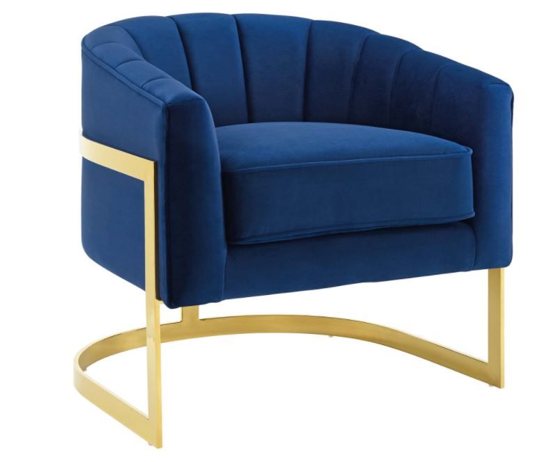Esteem Vertical Channel Tufted Performance Velvet Accent Armchair thumbnail 3