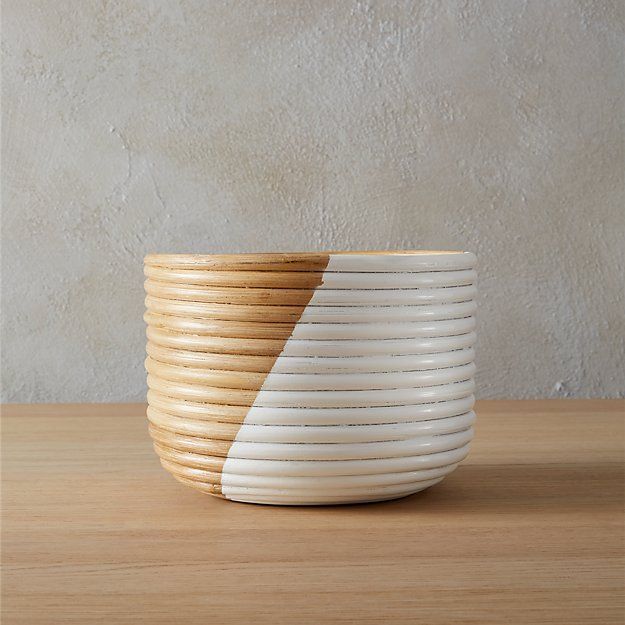 BASKET SMALL WHITE PLANTER thumbnail 2