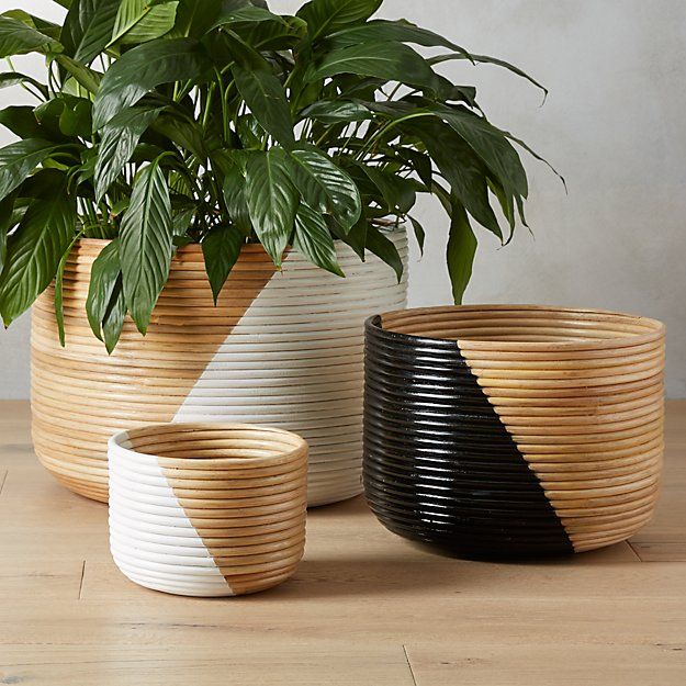 BASKET EXTRA LARGE WHITE PLANTER thumbnail 3