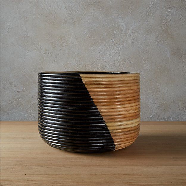 BASKET LARGE BLACK PLANTER thumbnail 2