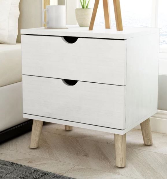 White Veronica 22'' Tall 2 - Drawer Nightstand thumbnail 3
