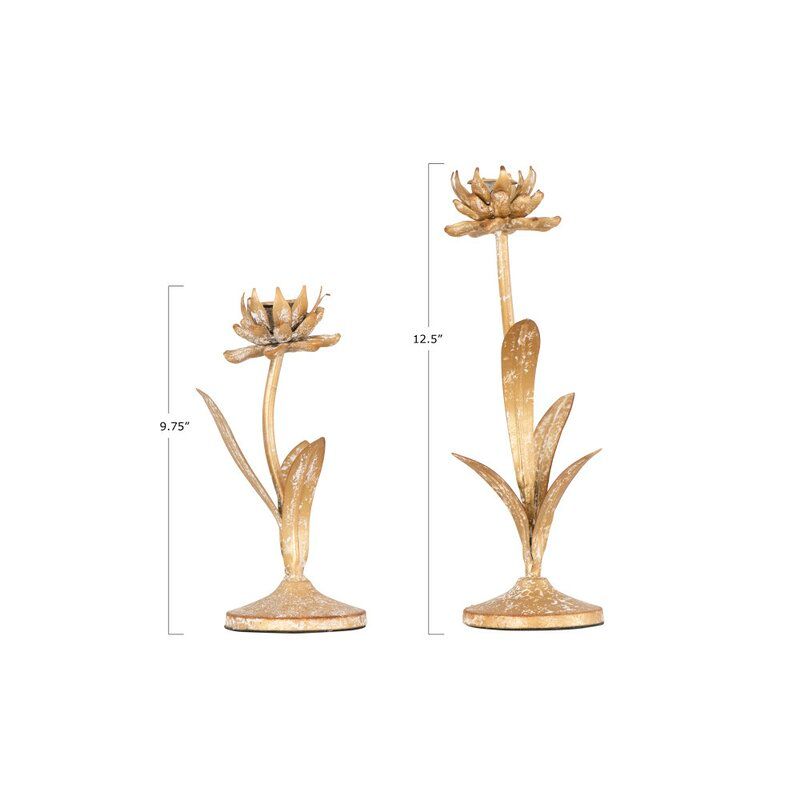 2 Piece Metal Candlestick Set thumbnail 2