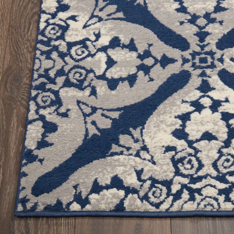 Mulfo Ikat Area Rug in Blue/Gray thumbnail 2