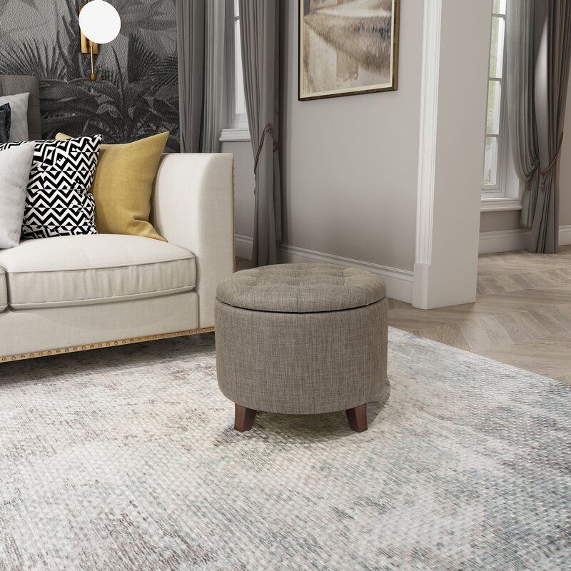 Dollard Round Button Tufted Storage Ottoman thumbnail 4