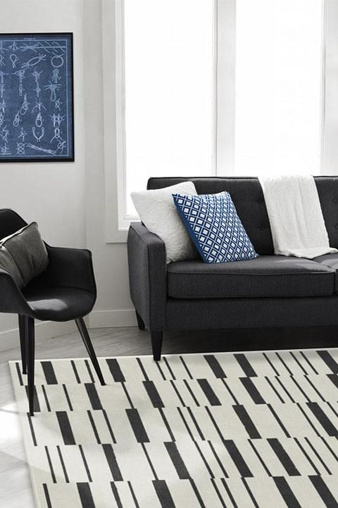 Broken Stripe Black Rug-9'x12' thumbnail 2