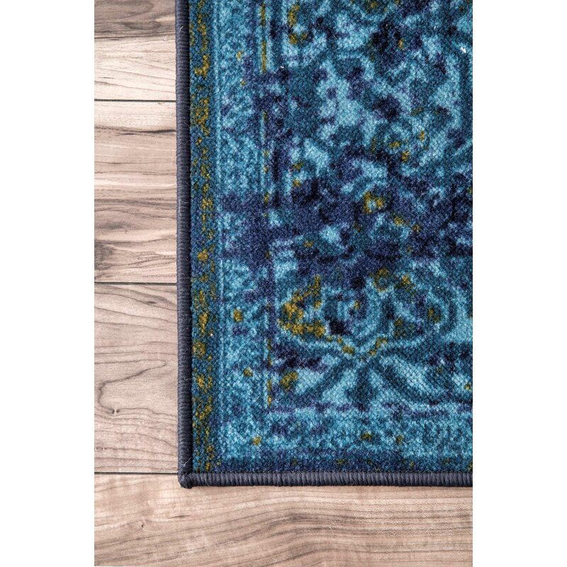Brennen Oriental Blue Area Rug thumbnail 2