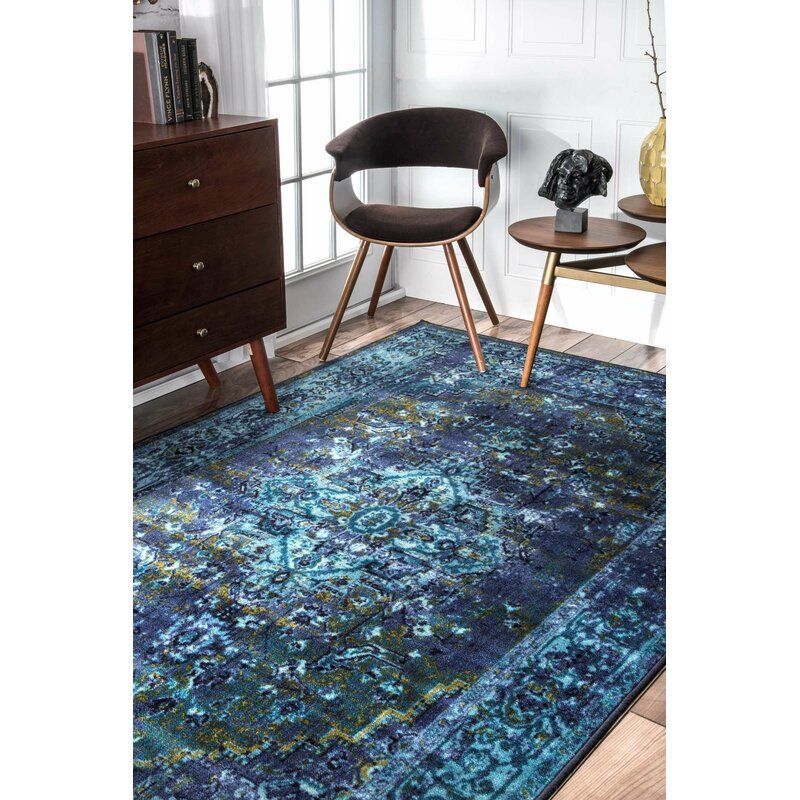 Brennen Oriental Blue Area Rug thumbnail 3