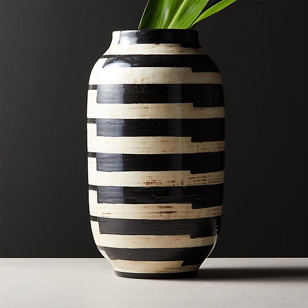 Cristo Black And White Striped Vase thumbnail 3