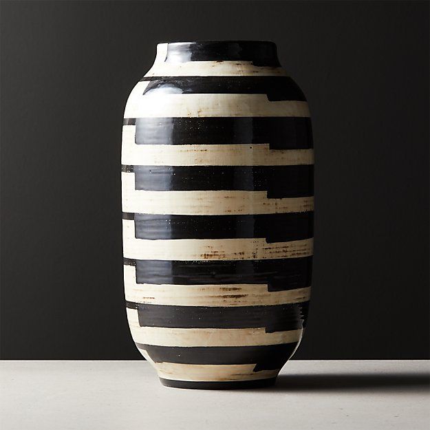 Cristo Black And White Striped Vase thumbnail 4