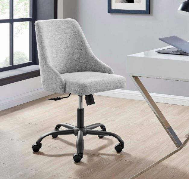 Nate Swivel Upholstered Office Chair - Gray thumbnail 2
