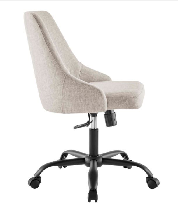 Nate Swivel Upholstered Office Chair - Beige thumbnail 2
