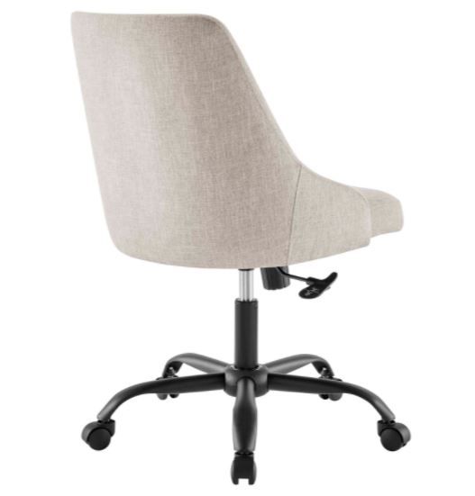 Nate Swivel Upholstered Office Chair - Beige thumbnail 3